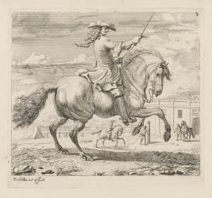 Cavaliere a destra presso un maneggio