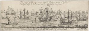 Il Duca di York saluta la Marina Reale nel Canale (serie: Viaggio di Caterina di Braganza)