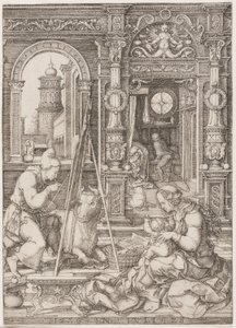 San Luca che dipinge la Vergine e il Bambino da Dirk Vellert