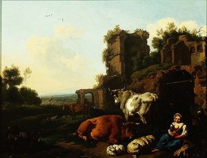 Paesaggio con Pastorella, c.1670