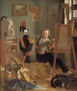Il pittore di battaglie Jorgen Sonne nel suo studio, c.1826