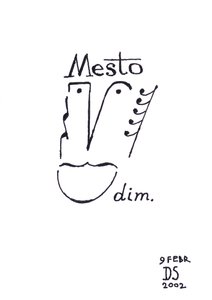 Mesto - una caricatura di un volto disegnata utilizzando la notazione musicale da Dmitri Smirnov