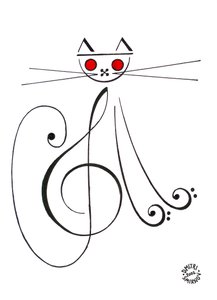 Gatto musicale - un gatto disegnato utilizzando la notazione musicale da Dmitri Smirnov