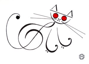 Gatto musicale - un gatto disegnato utilizzando la notazione musicale