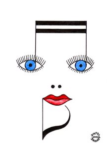 Volto musicale - un volto femminile disegnato utilizzando la notazione musicale.
