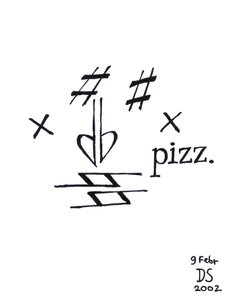 Volto pizzicato - un volto disegnato utilizzando la notazione musicale da Dmitri Smirnov
