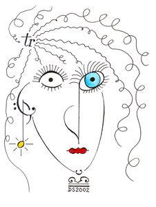 Thrilling Lady": un volto di donna disegnato utilizzando la notazione musicale.