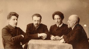Ritratto di gruppo dei poeti Alexander Blok, Georgii Chulkov, Konstantin Erberg e Fyodor Sologub