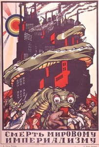 Poster raffigurante un mostro avvolto intorno a una città, da 