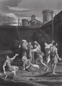 La lapidazione di Santo Stefano, Atti, Cap. VII, vs 54, 60 da Domenichino (1581 1641) (after)