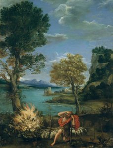 Paesaggio con Mosè e il roveto ardente da Domenichino