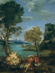 Paesaggio con Mosè e il roveto ardente, 1610-16 da Domenichino