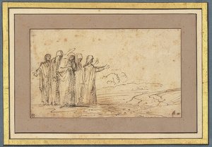 Maria con quattro sante in un paesaggio da Domenichino