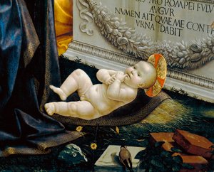 Il Bambino Gesù; (dettaglio) del dipinto che raffigura l