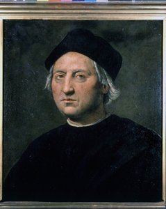 Ritratto di Cristoforo Colombo - attribuito a Ghirlandaio, Museo Navale di Genova - Pegli da Domenico (attr.to) Ghirlandaio