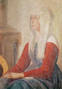 (dettaglio) una donna dalla Morte di Santa Fina, 1482 da Domenico Ghirlandaio