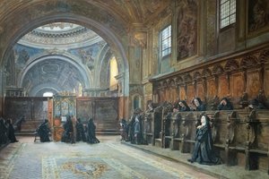 Il coro della chiesa di Santa Maria Donnaregina Nuova, seconda metà del XIX secolo da Domenico Battaglia