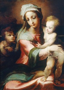 Madonna con bambino e il piccolo Giovanni Battista, 1542 da Domenico di Pace Beccafumi  