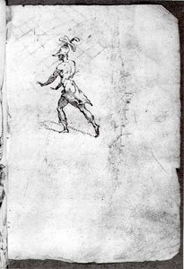 Schizzo di un guerriero da Domenico Beccafumi