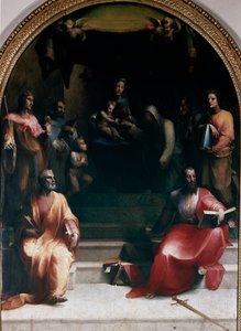 Il matrimonio mistico di Santa Caterina da Siena e santi da Domenico Beccafumi