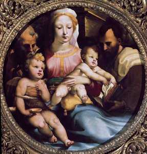 Tondo raffigurante la Sacra Famiglia con San Giovanni e un donatore da Domenico Beccafumi