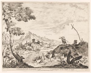 Paesaggio con pastori e bestiame da Domenico Bernardo Zilotti