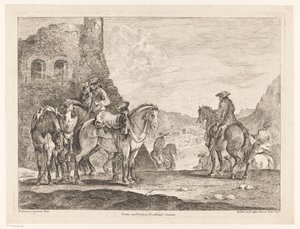 Cavalieri presso una rovina da Domenico Bernardo Zilotti