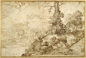 Paesaggio con astrologia da Domenico Campagnola