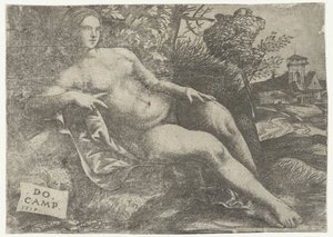 Venere sdraiata in un paesaggio da Domenico Campagnola