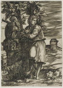 Pastore e vecchio guerriero da Domenico Campagnola