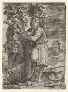 Pastore e vecchio guerriero, 1517 da Domenico Campagnola