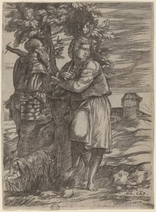 Il pastore e il vecchio guerriero da Domenico Campagnola