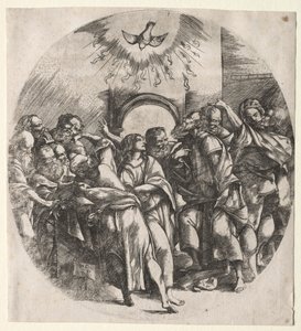 La discesa dello Spirito Santo, 1518 da Domenico Campagnola