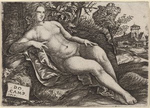 Venere Distesa in un Paesaggio da Domenico Campagnola