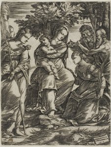 Vergine con Bambino e santi da Domenico Campagnola