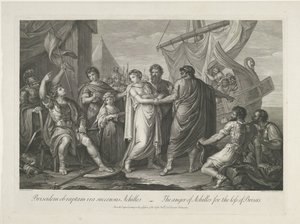 Achille arrabbiato per la perdita di Briseide da Domenico Cunego