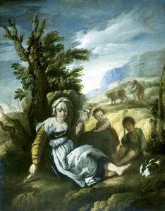 Adamo ed Eva al lavoro da Domenico Fetti or Feti