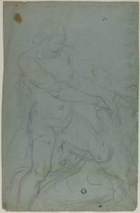 Sansone e il leone (recto); Vergine Maria con braccio destro esteso (verso)