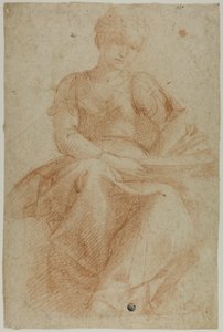 Donna seduta con libro da Domenico Fiasella
