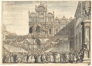 Campo San Zanipolo Decorato per la Visita di Pio VI da Domenico Fossati