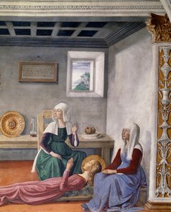 Annuncio della morte a Santa Fina da parte di San Gregorio Magno (dettaglio) da Domenico Ghirlandaio