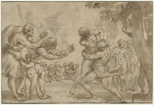 Ercole e Anteo da Domenico I Piola