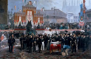 Cerimonia per la posa della prima pietra della Galleria Vittorio Emanuele II a Milano, 7 marzo