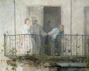 Notizie della pace di Villafranca, di Domenico Induno, (dettaglio) da Domenico Induno