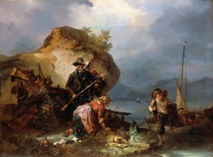 Contrabbandieri sul Lago di Como da Domenico Induno
