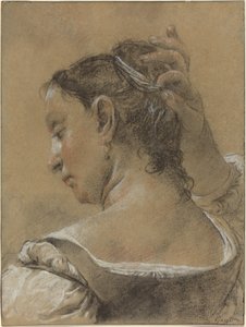Una Giovane Donna che si Sistema i Capelli da Domenico Maggiotto