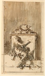 Disegno, schizzo per un monumento da fissare al muro, 1800 ca.
