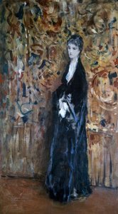 Donna con arabeschi sullo sfondo da Domenico Morelli