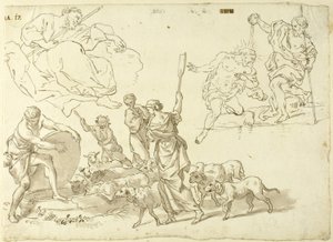 Schizzi di scene religiose da Domenico Piola