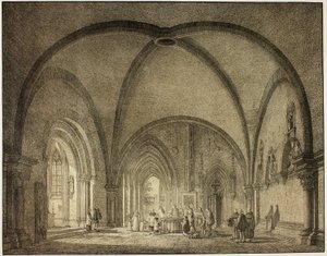 Sala battesimale e chiostri nella cattedrale di Magonza, dalla Collezione di edifici medievali memorabili in Germania